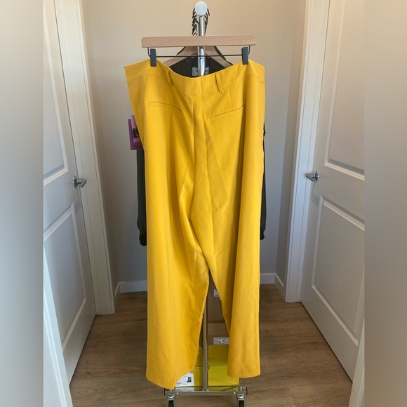 2X 🔖 SERGIO HUDSON x Target Yellow High-Waist Wide Leg Tailored Trousers - Picture 10 of 11